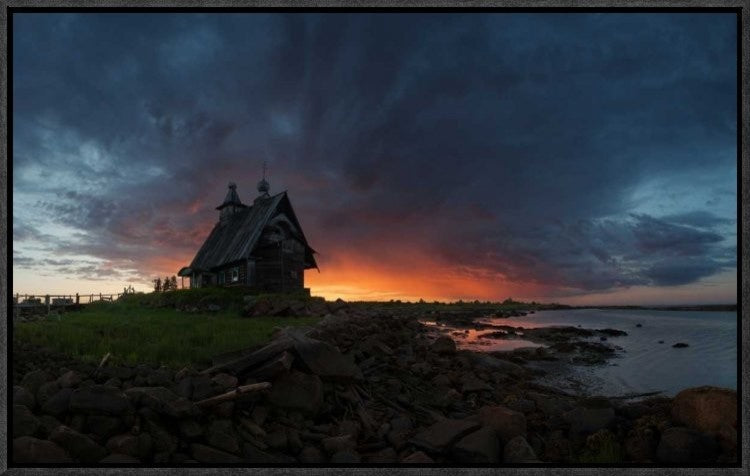 "The Old Church On The Coast Of White Sea"  by Sergey Ershov, 23x14"
