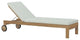 Modern Contemporary Urban Outdoor Patio Balcony Chaise Lounge Chair, White, Wood
