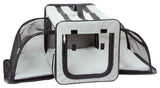 Dual-Expandable Wire Folding Lightweight Collapsible Pet Crate, Gray, X-Large