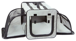 Dual-Expandable Wire Folding Lightweight Collapsible Pet Crate, Gray, X-Large