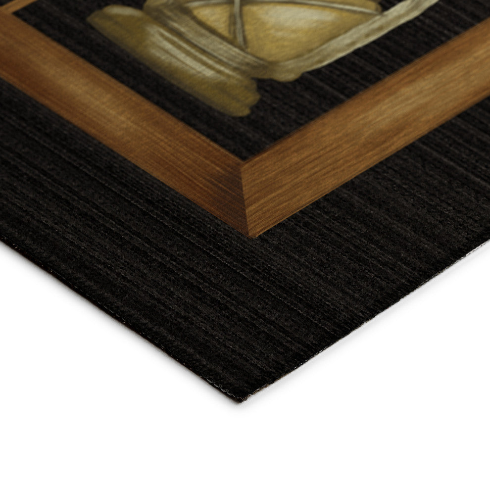 Indoor/Outdoor Excursion EX4 Black Machine Washable 8' x 8' Round Rug
