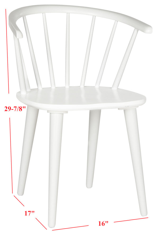 Safavieh Blanchard Curved Spindle Side Chairs, Set of 2, White