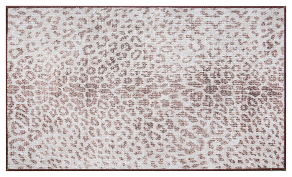 My Magic Carpet Washable Rug Miya Leopard Brown, 3' X 5'