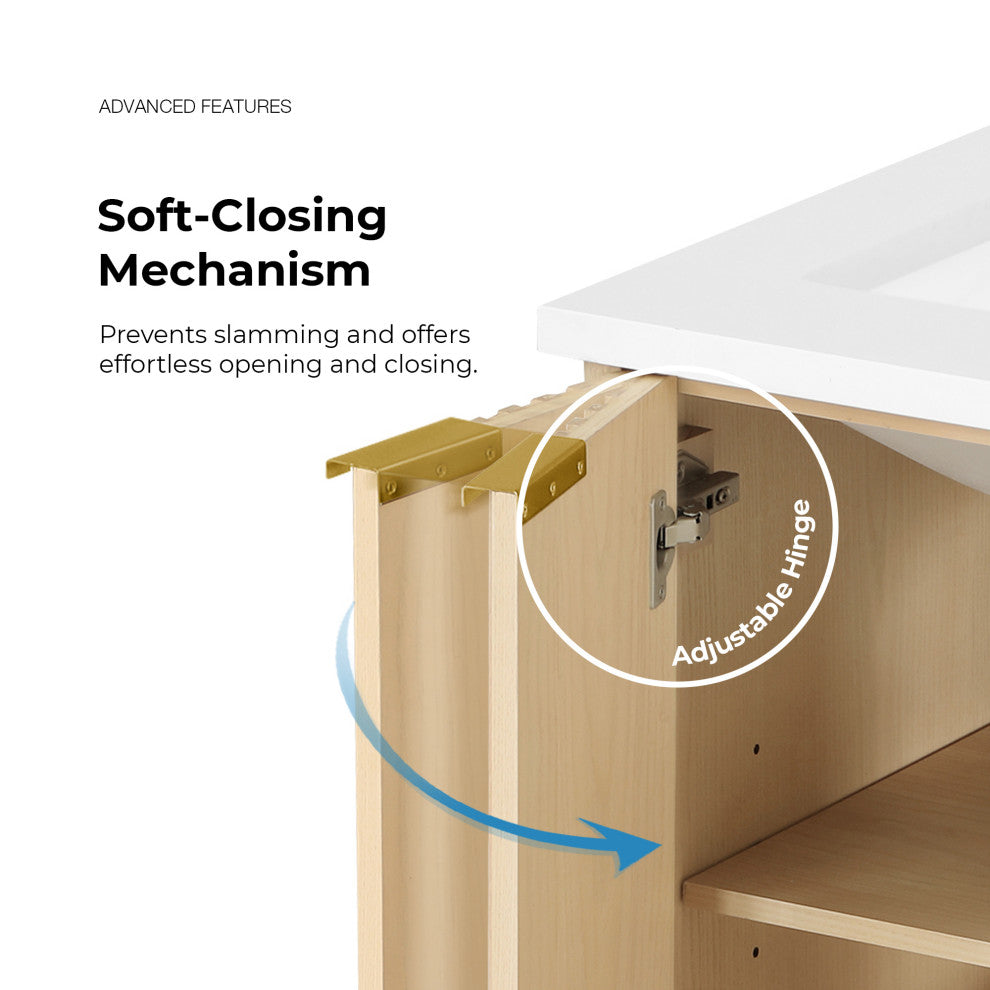 OVE Decors Gabi Single Sink Bathroom Vanity, Rustic Ash, 24", Single Sink