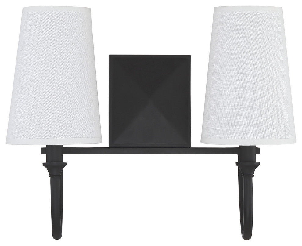 Cameron 2-Light Bath, Matte Black