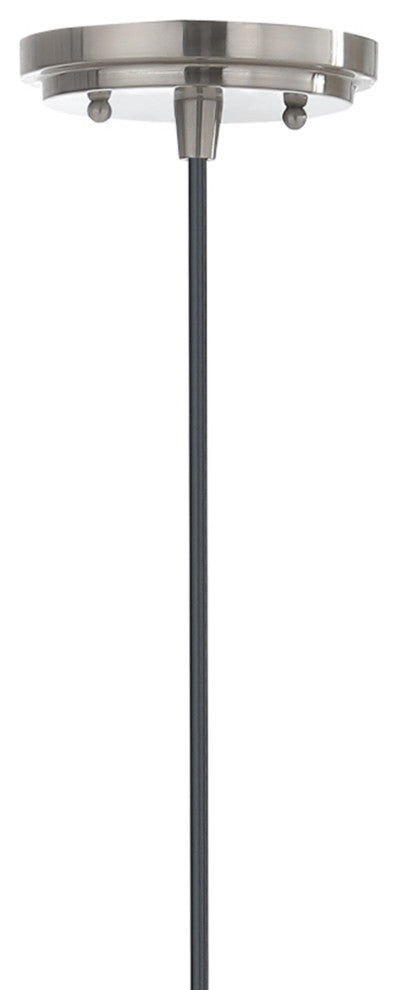61131-11 1-Light Hanging Mini Pendant Ceiling Light Nickel Finish 12"Wide