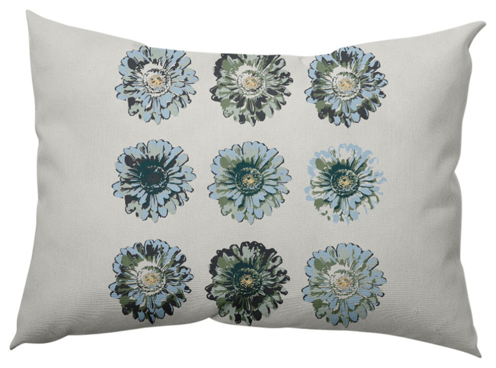 Gypsy Floral Decorative Throw Pillow, Green, 14"x20"