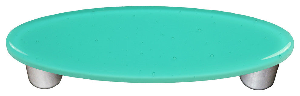 Lt. Aqua Blue Pull Oval, Black Post