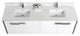 Oakville Wall Mount Bathroom Vanity, White Matte, 72", Chrome Hardware