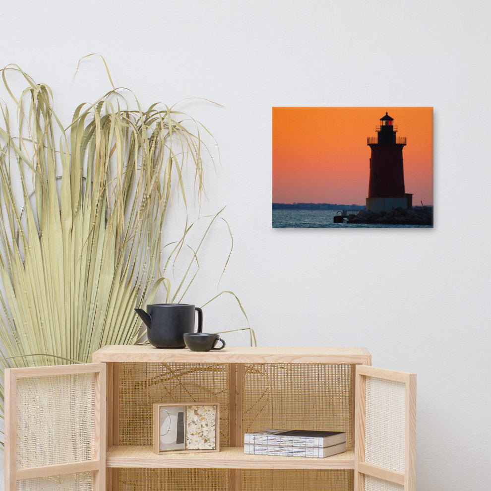 Sunset at Henlopen State Park 3 Coastal Canvas Wall Art Print, 18" X 24"