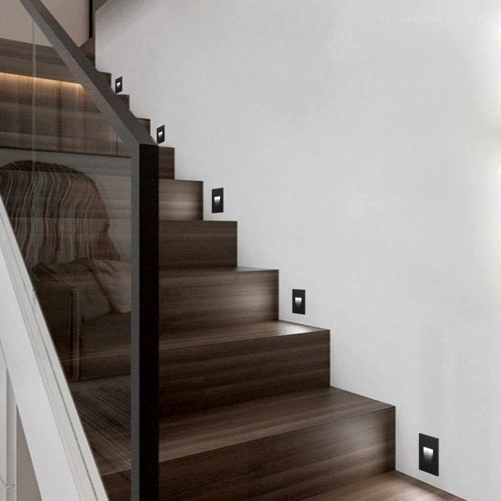 3 Pack 5CCT 120V LED Step Lights, Dimmable Stair Lights Indoor Outdoor