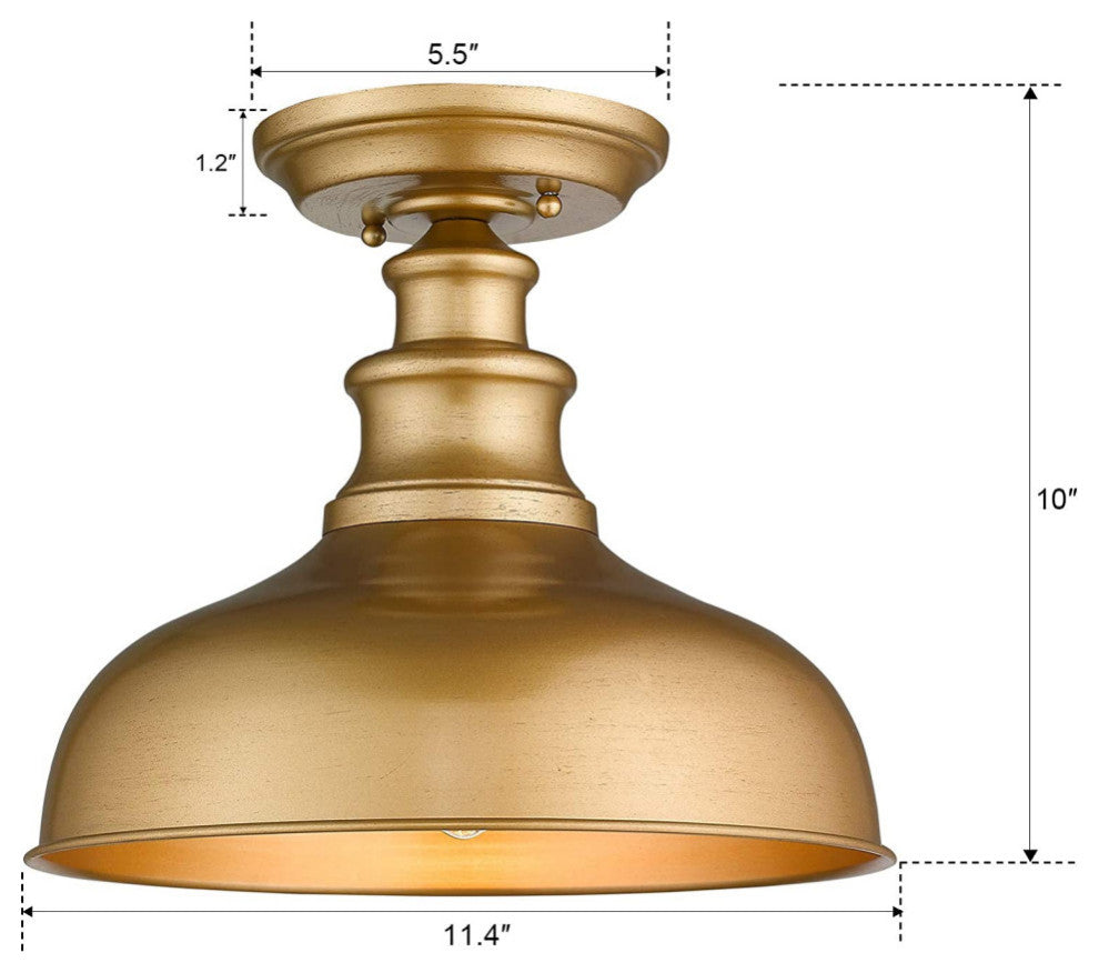 Ceiling Light Semi Flush Mount Indoor Ceiling Light Fixture with Gold Finish