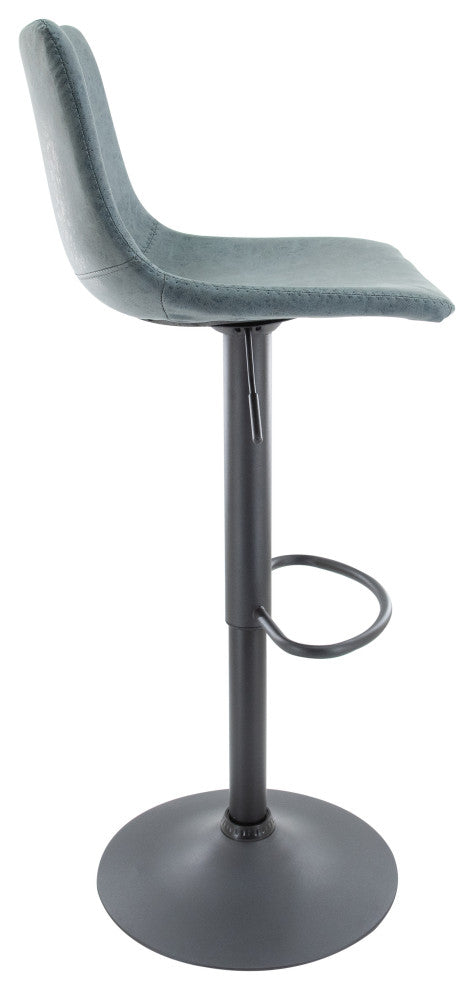 LeisureMod Tilbury Modern Adjustable Bar Stool With Footrest & 360-Degree Swivel