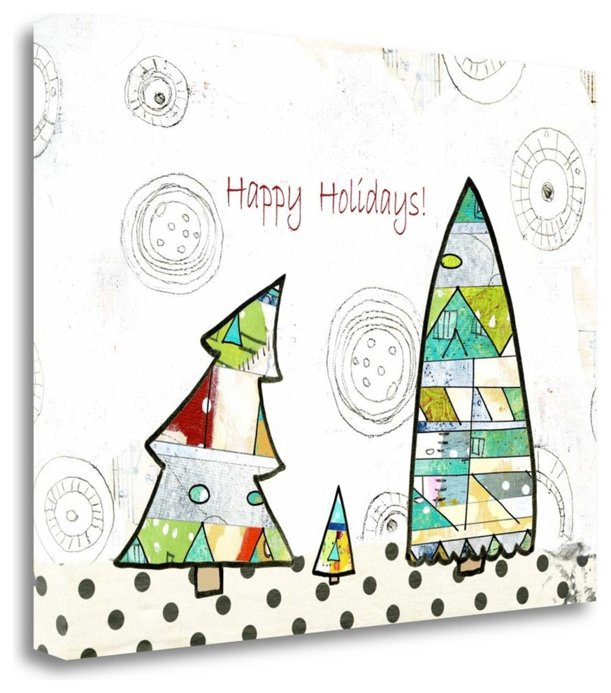 "Geometric Trees" By Sarah Ogren, Giclee Print on Gallery Wrap Canvas