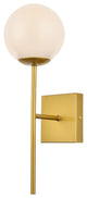 Noah 1-Light Brass and White Glass Wall Sconce