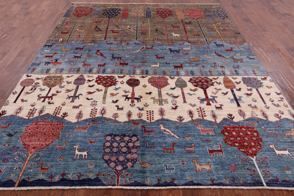 Handmade Persian Gabbeh Tribal Rug 8' 0" X 9' 8" Q7929