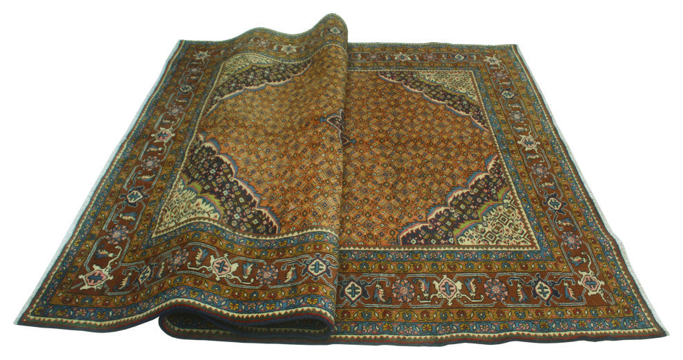 Fine Vintage Distressed Antinea Rust/Drk. Red Rug, 6'5 x 9'5