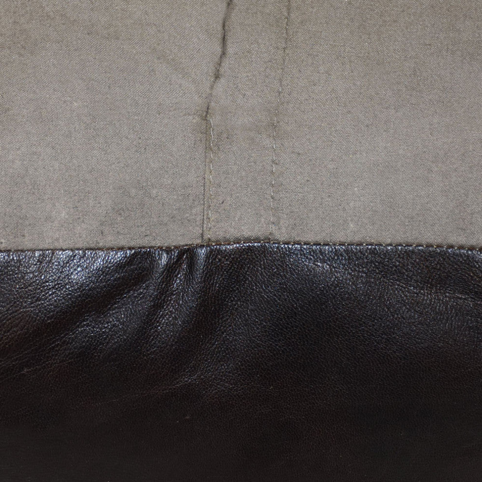 Poufs-Solid Goat Leather Pouf, Handmade (Recycled Cotton Fill), (Square)14x14x14