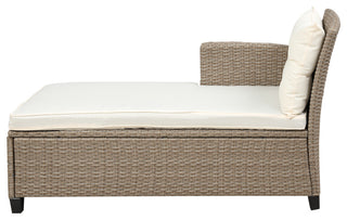 Gewnee Conversation Set Wicker Ratten Sectional Sofa, Beige