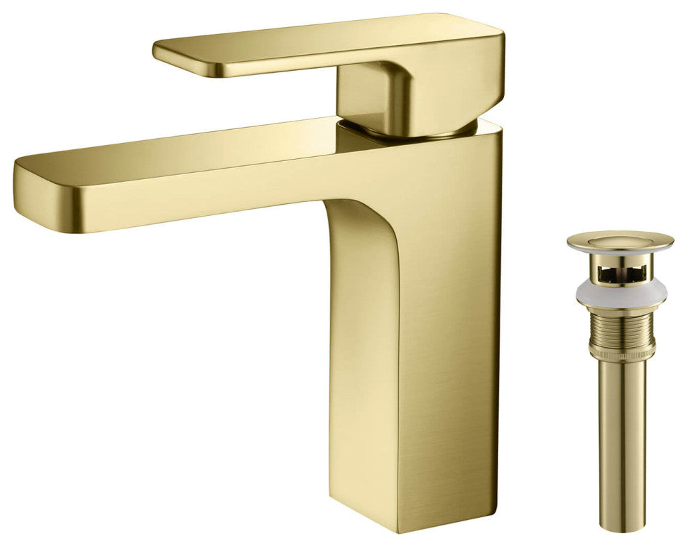 Blaze Single Handle Bathroom Sink Faucet, Brushed Gold
