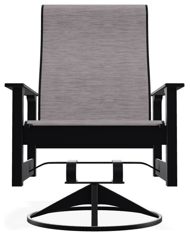 Leeward Sling Outdoor Swivel Rocker, Fossil/Black