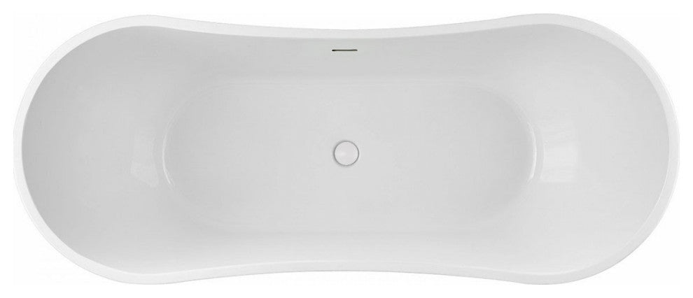 Philo 67 Inch Acrylic Double Slipper Freestanding Tub
