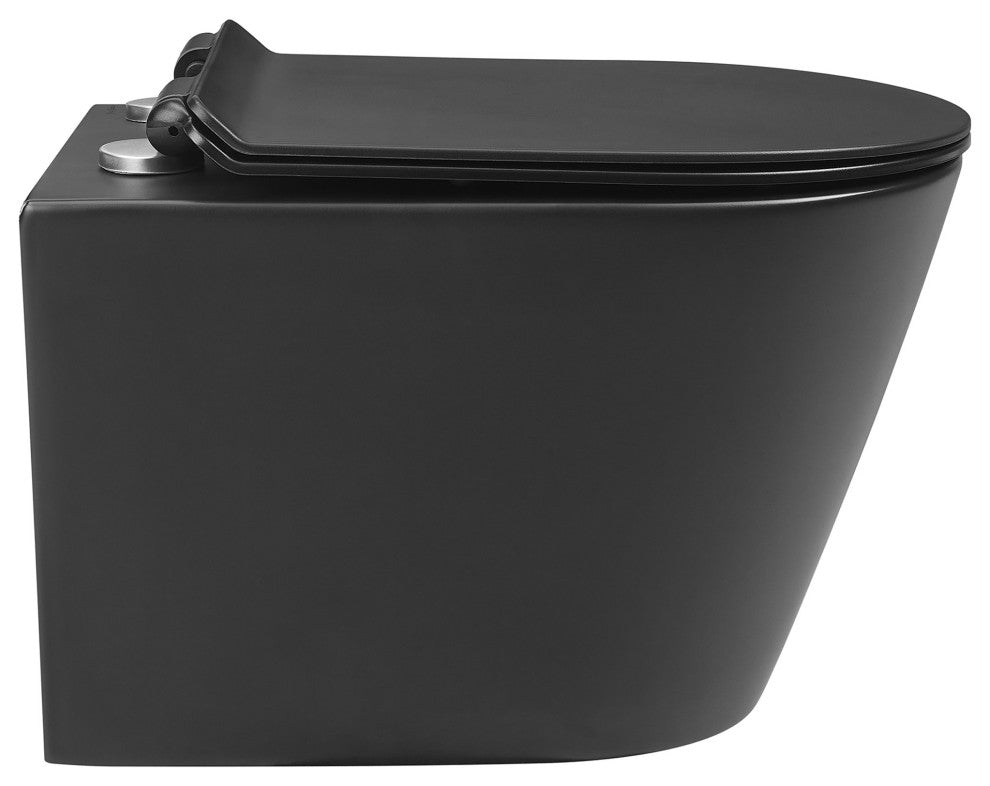 Calice Wall-Hung Round Toilet Bowl, Matte Black