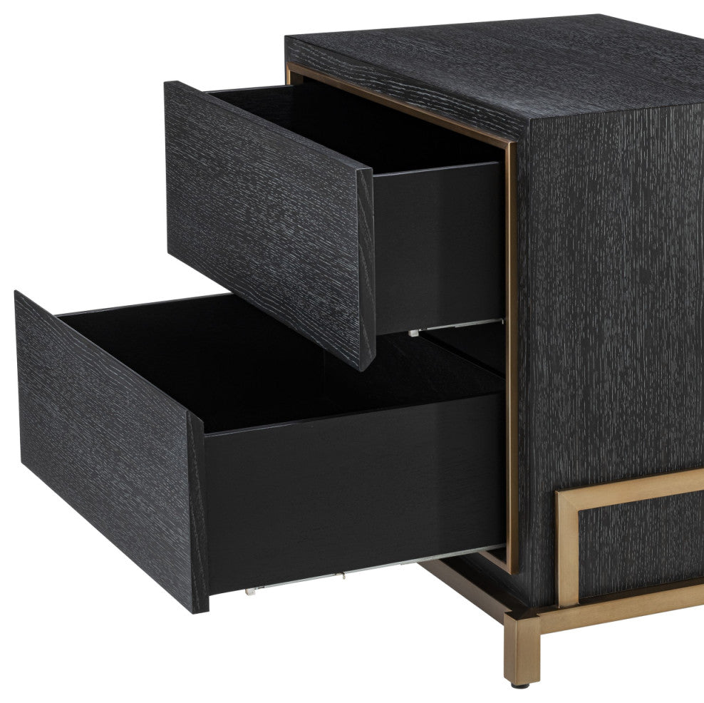 Charcoal Oak Bedside Table | Eichholtz Hazel