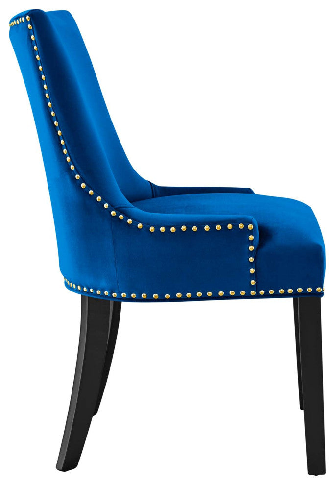 Marquis Performance Velvet Dining Chairs, Set of 2, Navy