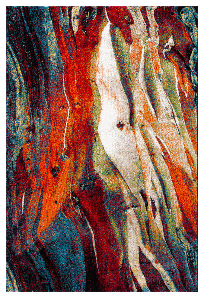 Safavieh Glacier Gla126Q Organic and Abstract Rug, Red and Green, 2'3"x10'0" Run