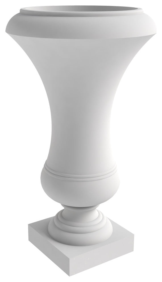 Daisy Fiberstone Urn Planter for Indoor and Outdoor, White