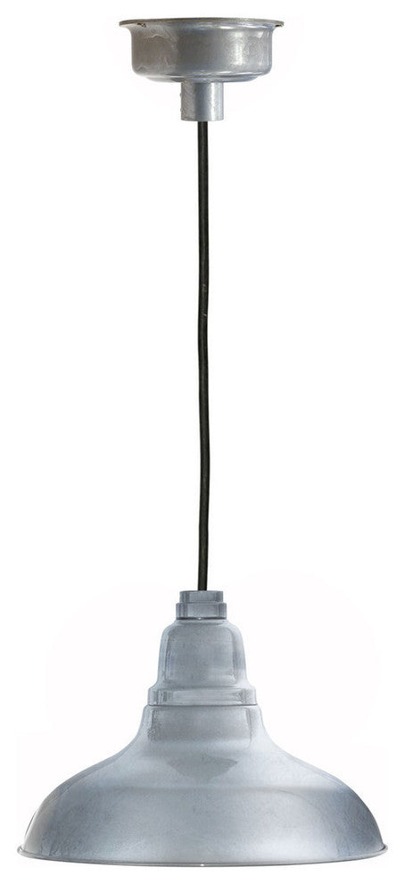 Dahlia LED Pendant Light, Galvanized Silver, 12"