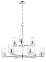 Maxim 10206CL Corona 9 Light 28"W Chandelier - Satin Nickel