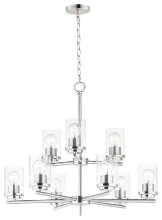 Maxim 10206CL Corona 9 Light 28"W Chandelier - Satin Nickel