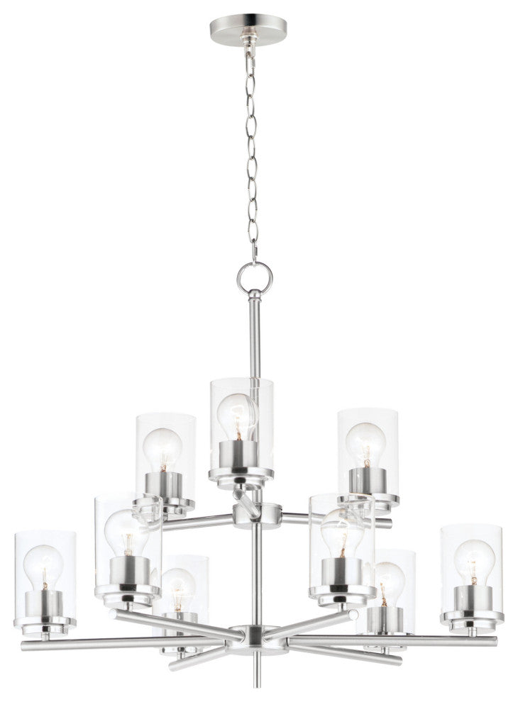 Maxim 10206CL Corona 9 Light 28"W Chandelier - Satin Nickel