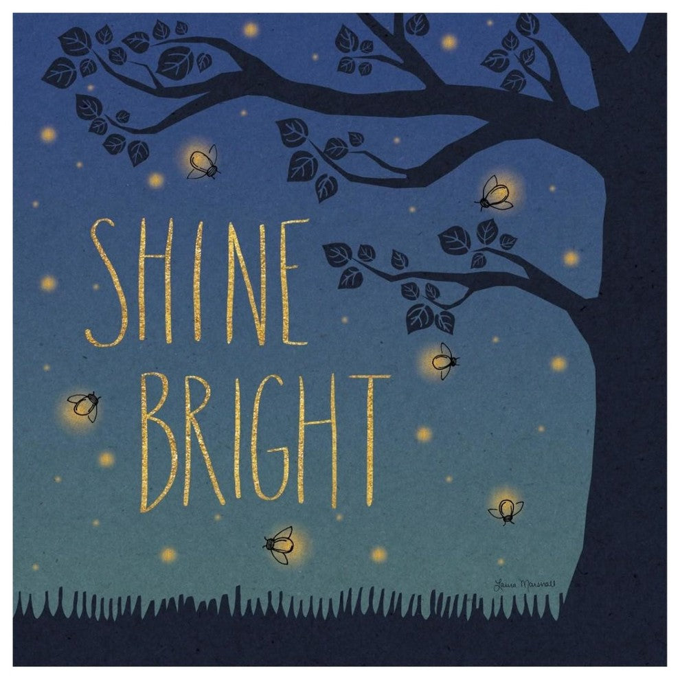 "Twilight Fireflies II" Digital Paper Print by Laura Marshall, 38"x38"