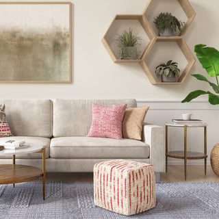 Zoey Woven Cube Pouf