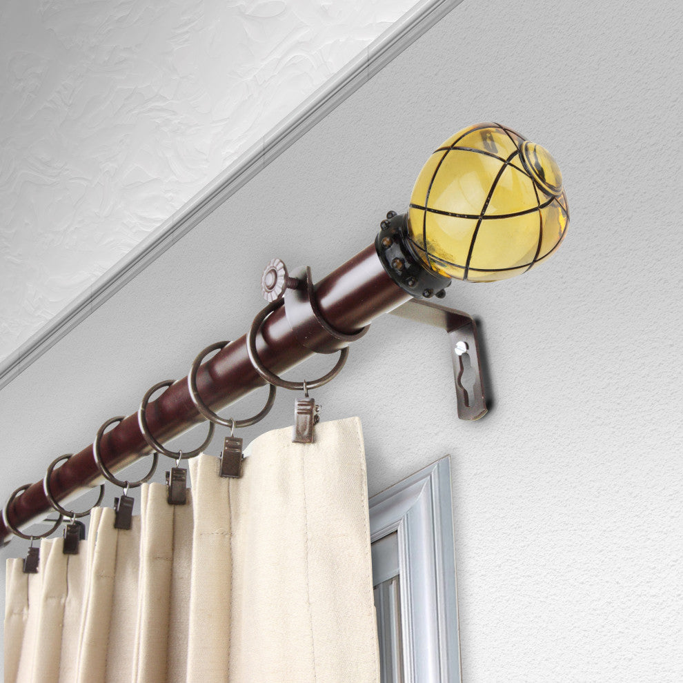 Supreme Curtain Rod, Clear Champagne, 66-120"
