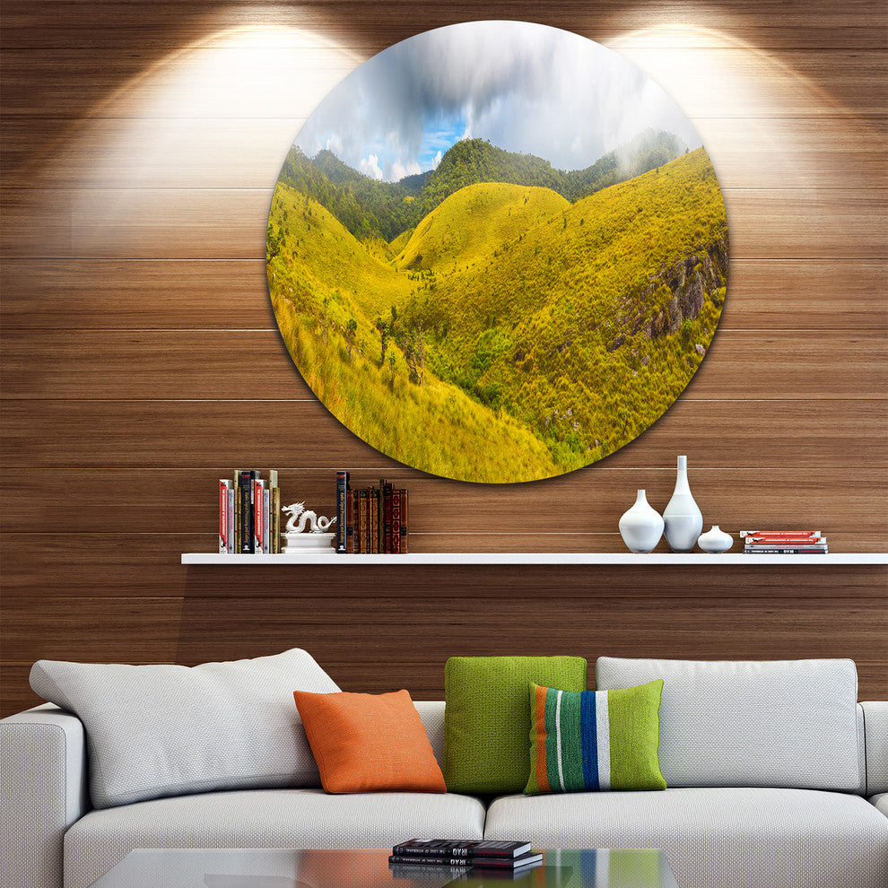 Beautiful Green Horton Plains, Landscape Disc Metal Artwork, 38"