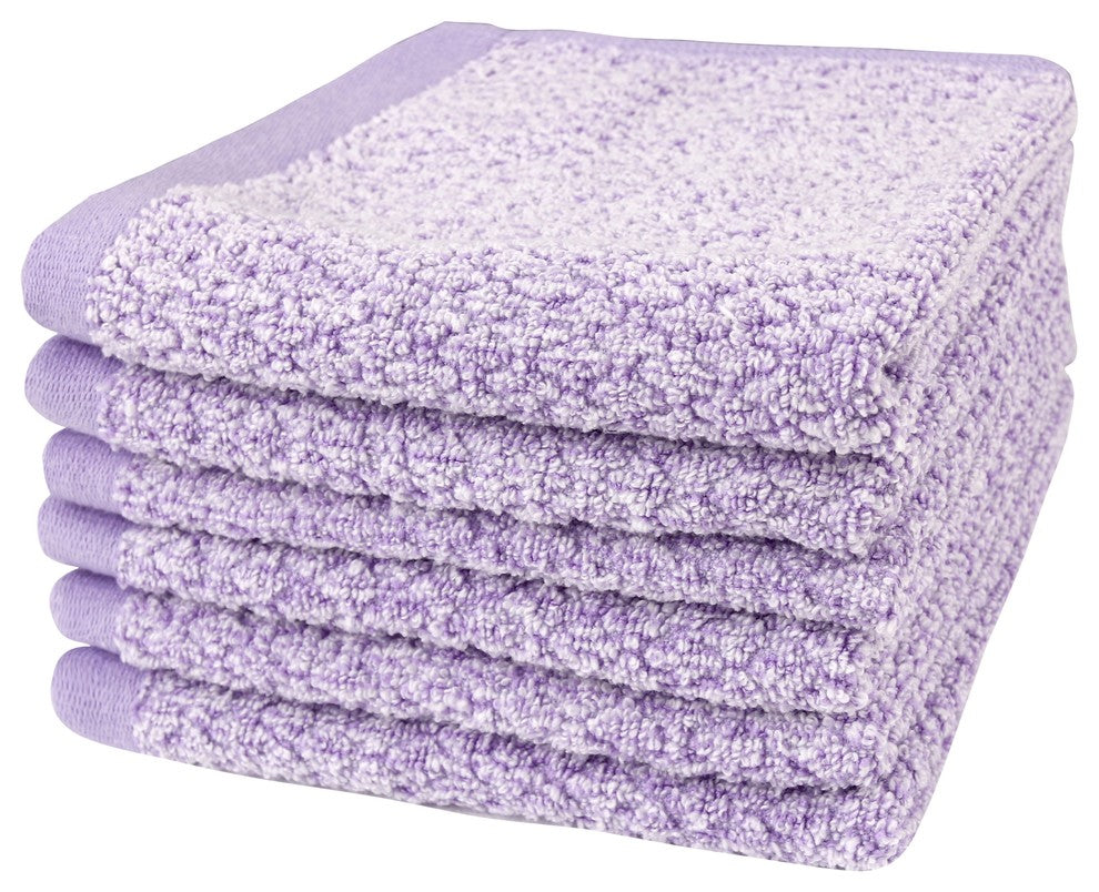 Everplush Diamond Jacquard Washcloth Towel Set, Pack of 6, Lavender