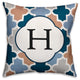 H Quatrefoil Monogram Spun Poly Pillow, 18x18