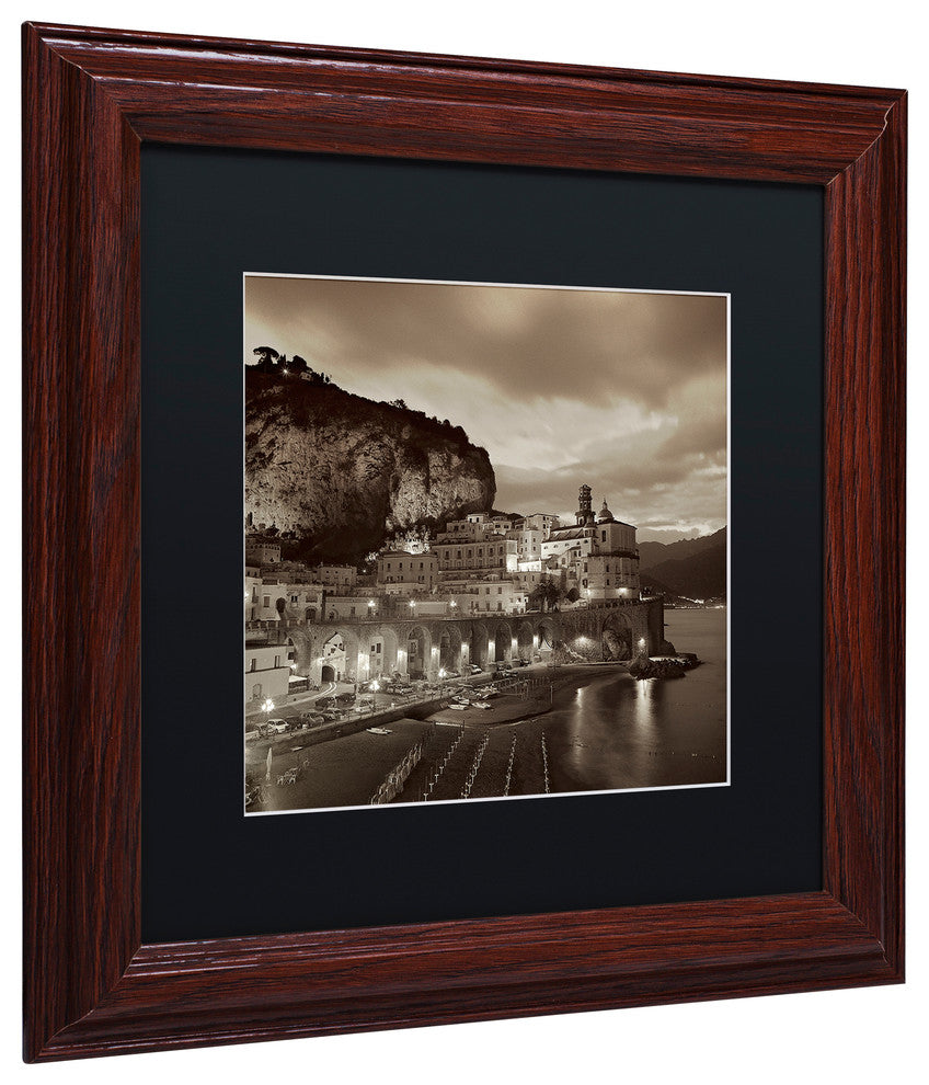 Alan Blaustein ''Atrani I'' Art, Wood Frame, Black Mat, 11x11