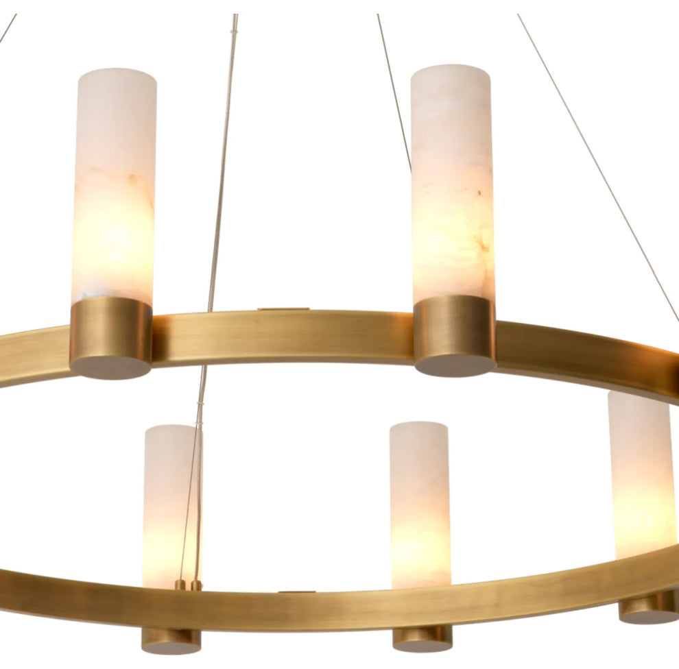 Alabaster Cylinders Chandelier, Eichholtz Castro