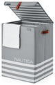 Nautica Folded Hamper with Lid, Gray Stripe