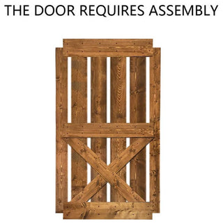 Stained Solid Pine Wood Sliding Barn Door, Walunt, 42"x84", Mini X