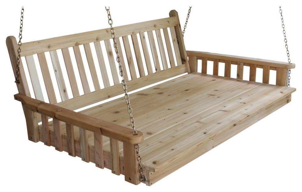 Pine Traditional English Swingbed, Unfinished, 6 Foot