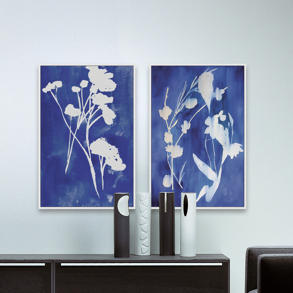 White Stems Diptych, 48x36
