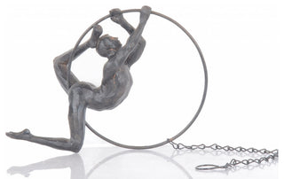 Athletic Man Hanging Ring Sculpture