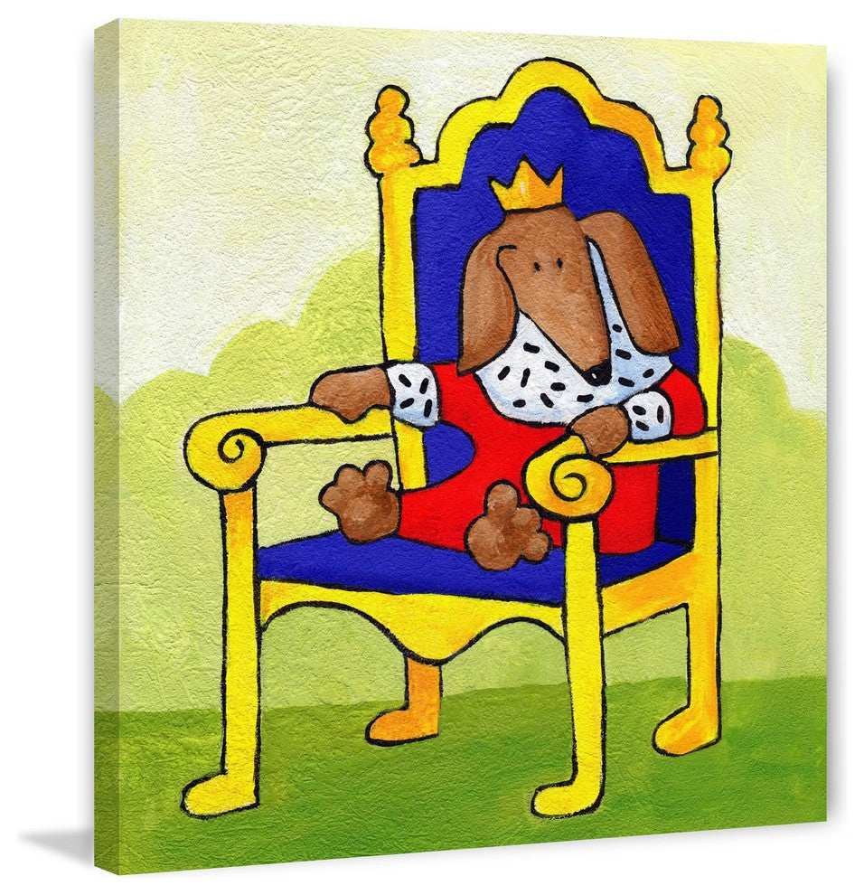 Marmont Hill, "Give a Dog a Throne" by Janet Nelson on Wrapped Canvas, 48x48