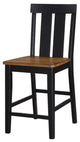 Rubber Wood High Chair, Black & Brown, Set of 2